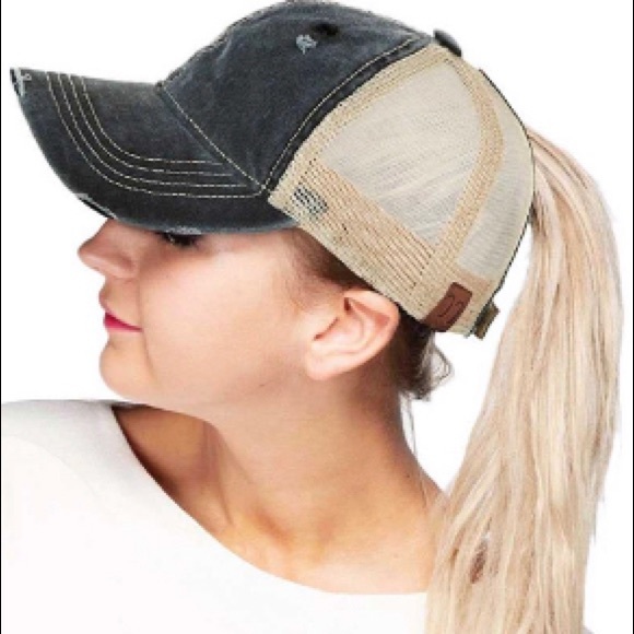 Cc distressed ponytail hat Clearance